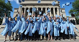 Commencement throwing caps in the air